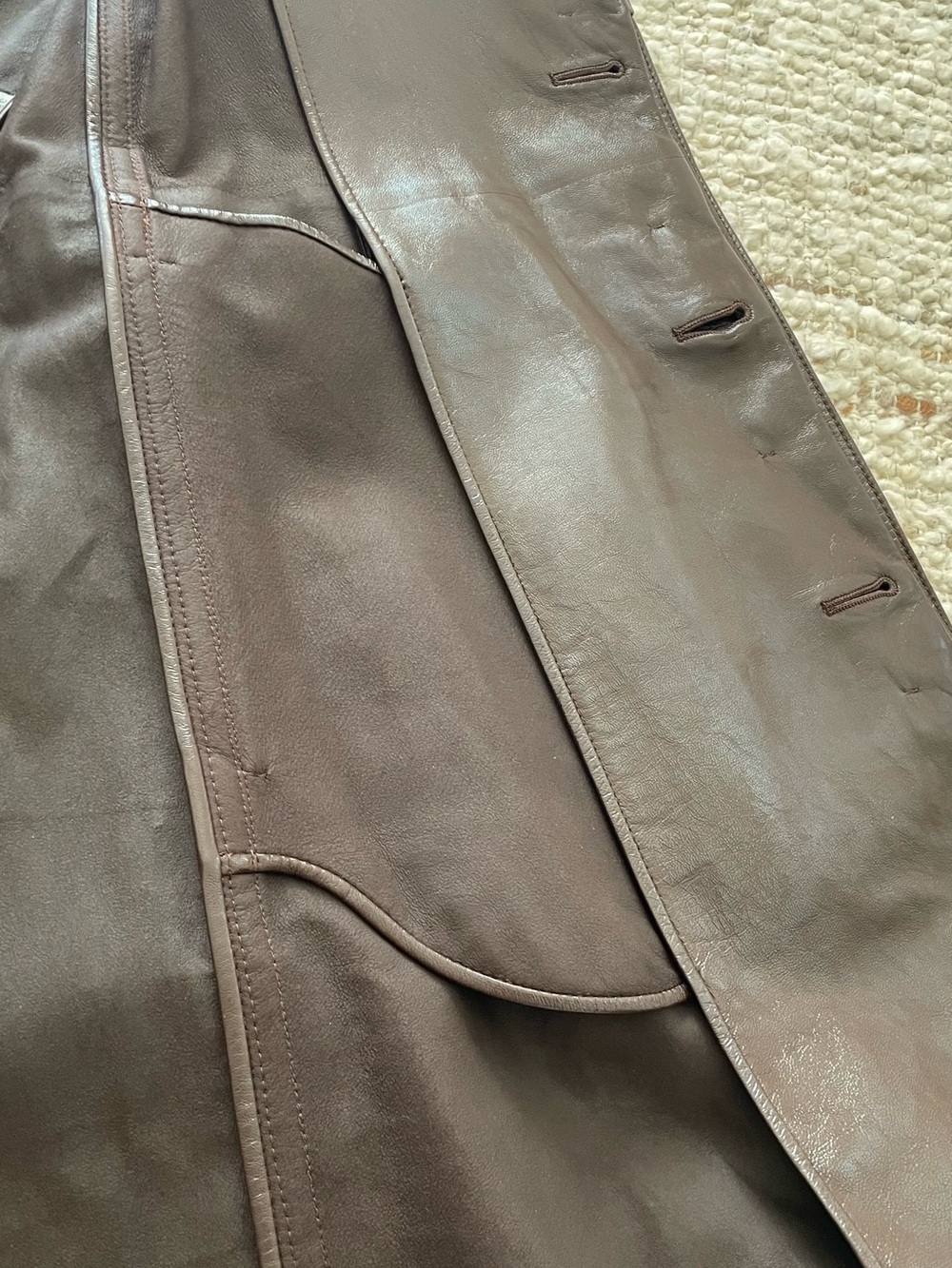 Bottega Veneta Brown Leather Belted Trench Coat (NWT) - Picture 10 of 13